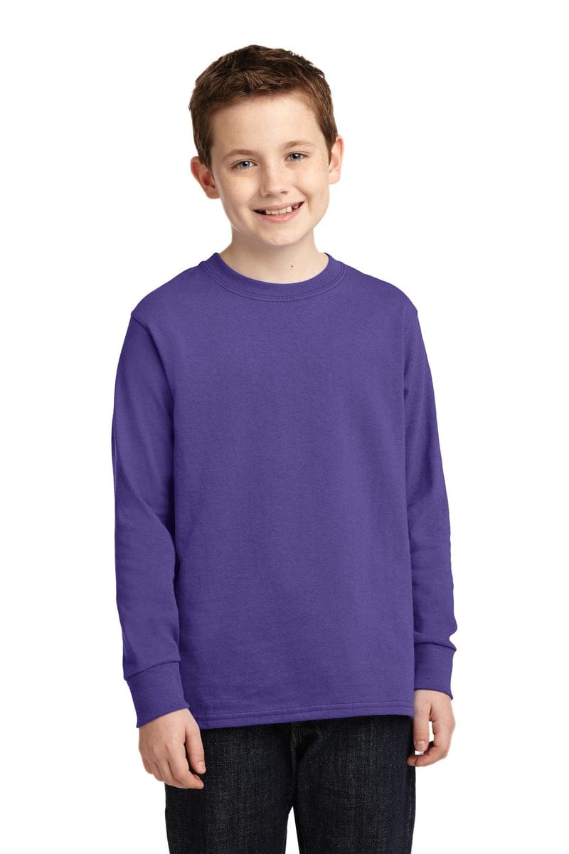 Port & Company Youth Long Sleeve Core Cotton Tee. PC54YLS in 