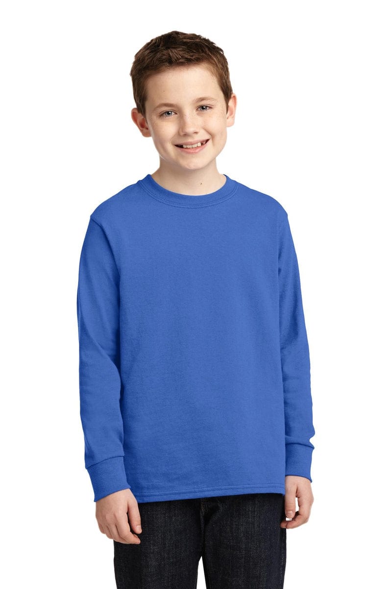Port & Company Youth Long Sleeve Core Cotton Tee. PC54YLS in 