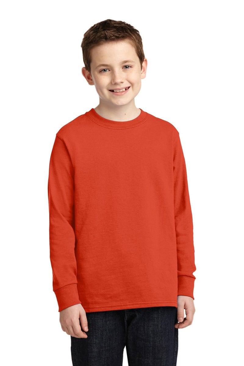 Port & Company Youth Long Sleeve Core Cotton Tee. PC54YLS in 