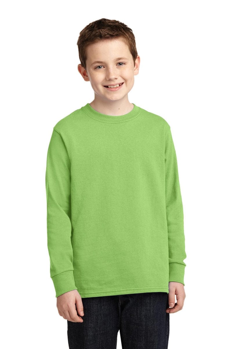Port & Company Youth Long Sleeve Core Cotton Tee. PC54YLS in 