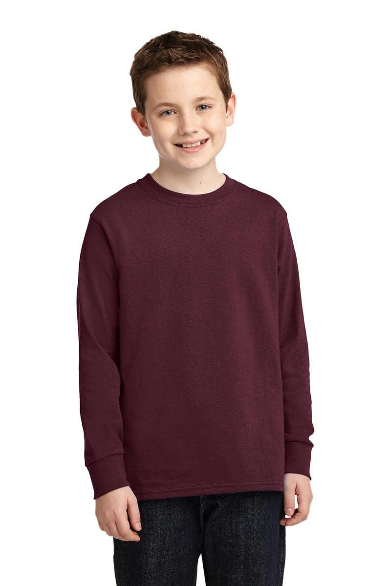 Port & Company Youth Long Sleeve Core Cotton Tee. PC54YLS in 