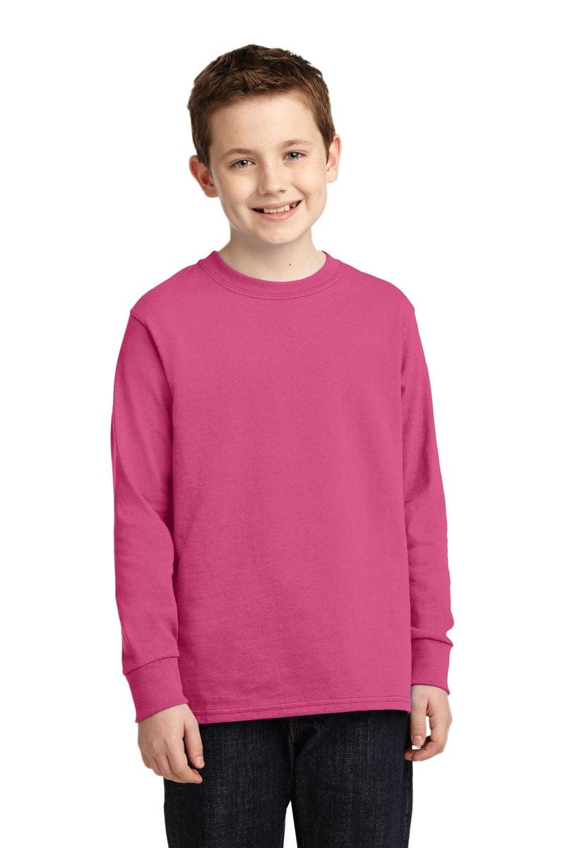 Port & Company Youth Long Sleeve Core Cotton Tee. PC54YLS in 