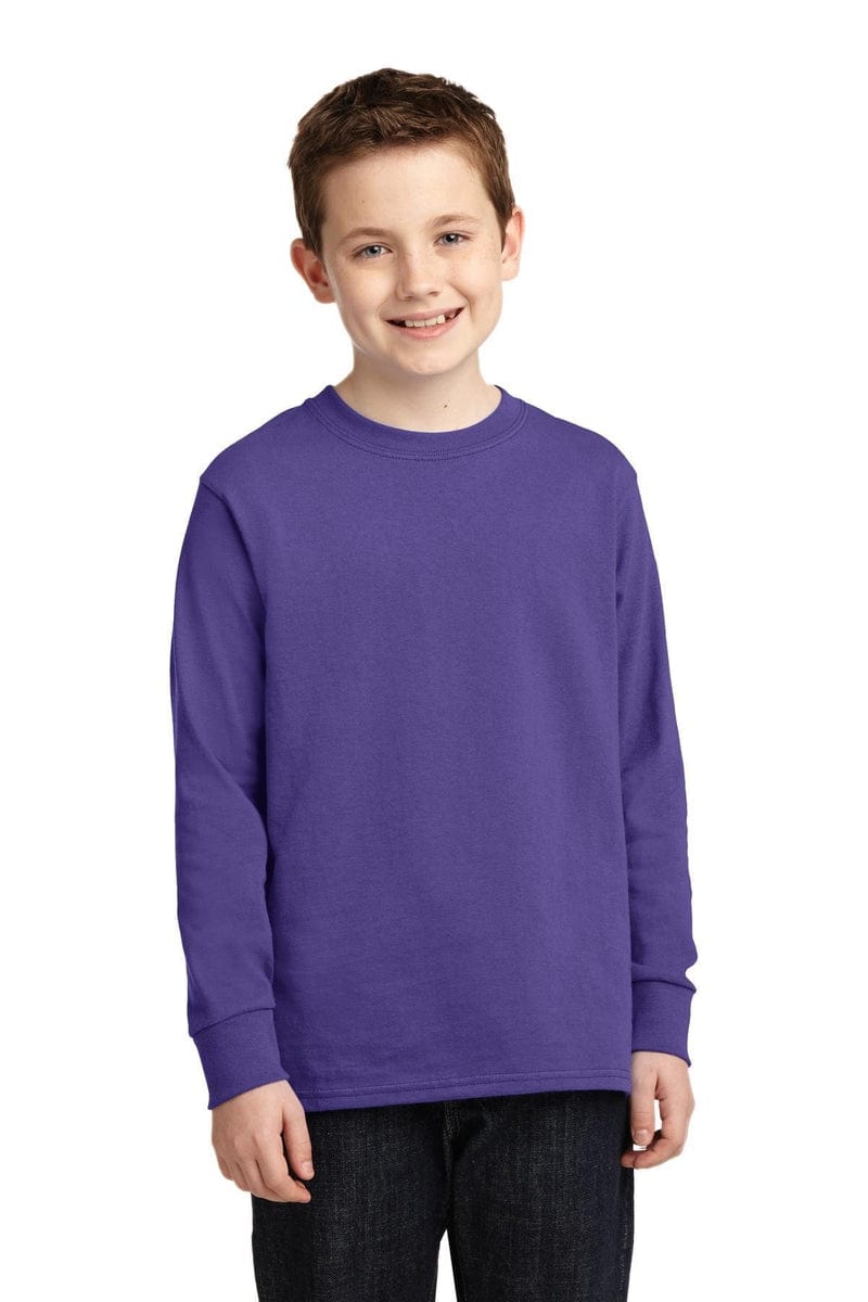 Port & Company Youth Long Sleeve Core Cotton Tee. PC54YLS in 