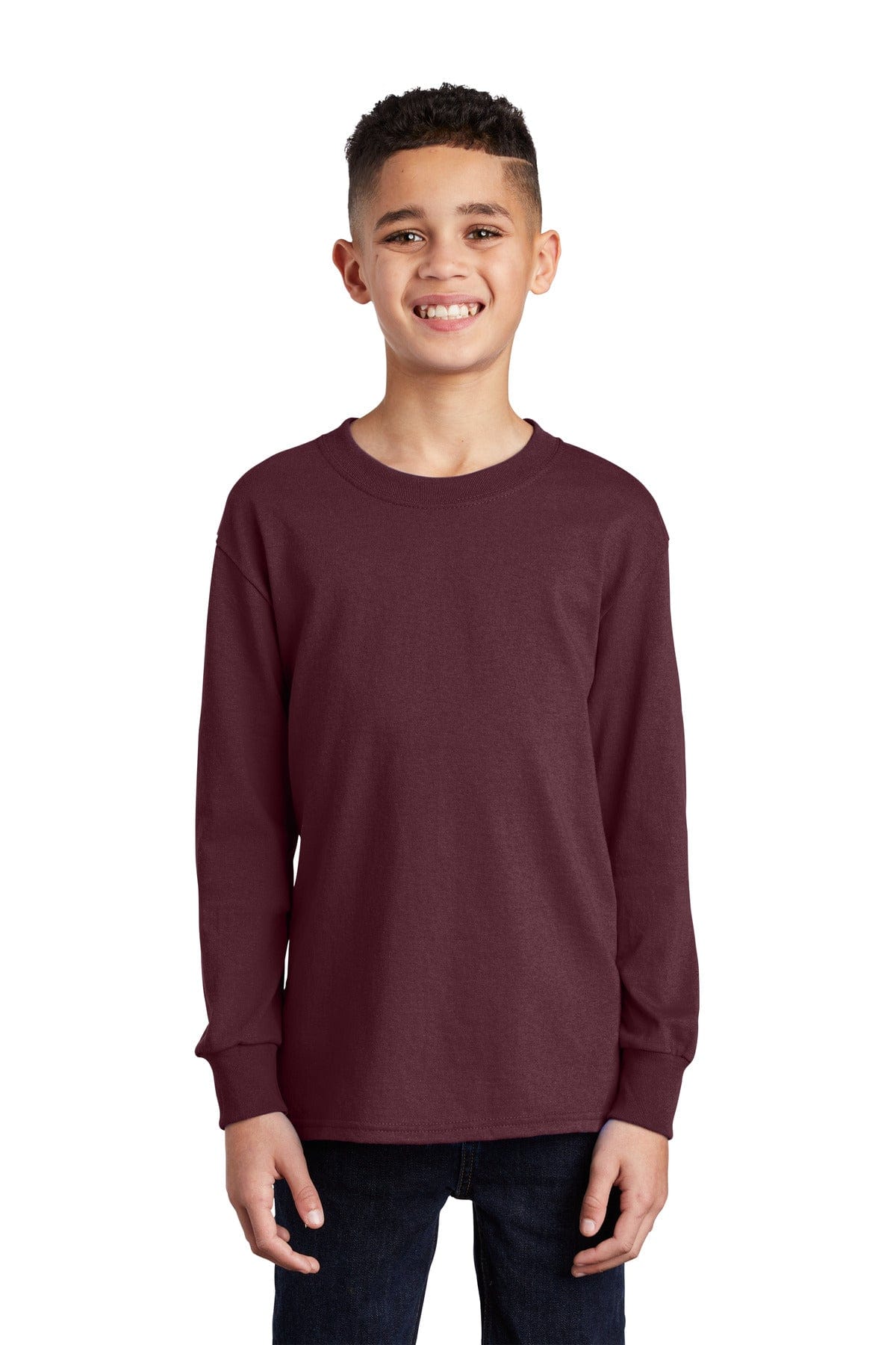 Port & Company T-Shirts XS / Athletic Maroon Port & Company Youth Long Sleeve Core Cotton Tee. PC54YLS