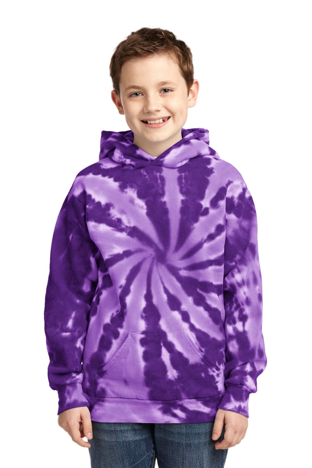 Port & Company Sweatshirts/Fleece XS / Purple Port & Company Youth Tie-Dye Pullover Hooded Sweatshirt. PC146Y