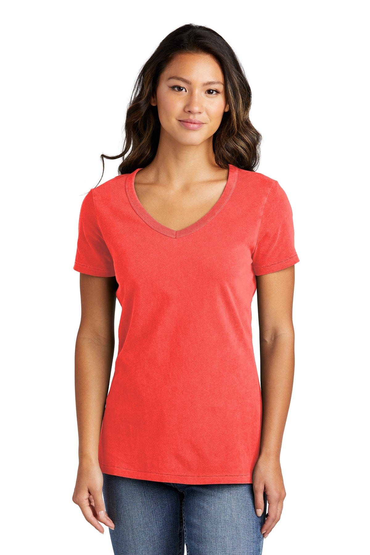 Port & Company ® Ladies Beach Wash ® Garment-Dyed V-Neck Tee LPC099V, Basic Colors