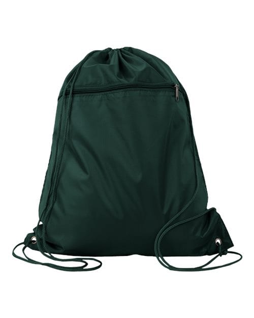 Q-Tees Q135200-Polyester Cinchpack in Forest Green