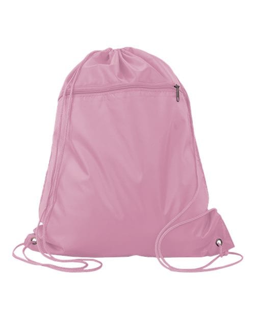 Q-Tees Q135200-Polyester Cinchpack in Light Pink