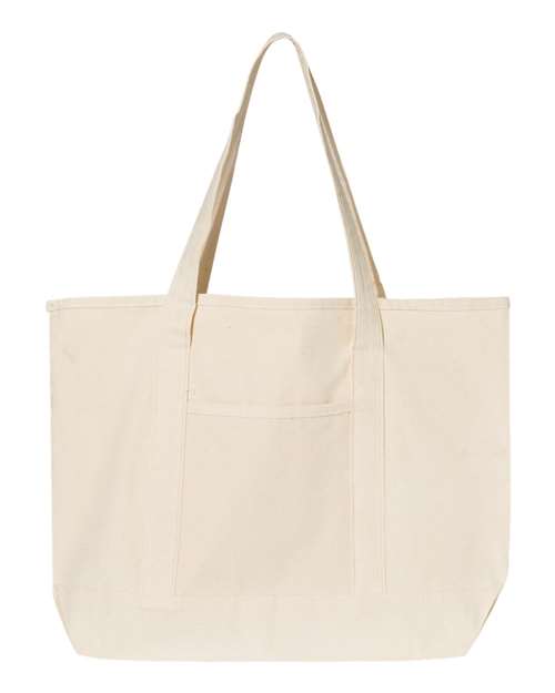 Q-Tees Q1500-34.6L Large Canvas Deluxe Tote in Natural/ Natural
