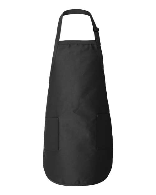 Q-Tees Q4350-Full-Length Apron with Pockets in Black