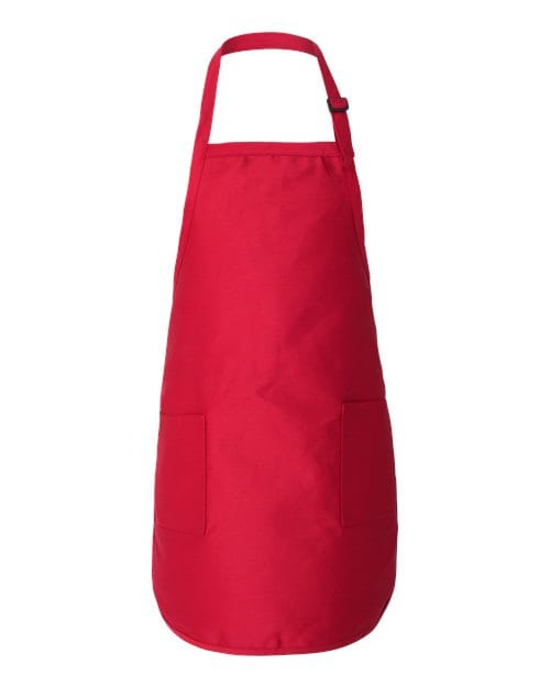 Q-Tees Q4350-Full-Length Apron with Pockets in Red