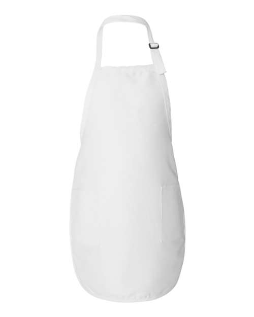 Q-Tees Q4350-Full-Length Apron with Pockets in White
