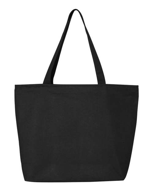 Q-Tees Q611-25L Zippered Tote in Black