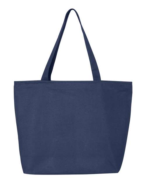 Q-Tees Q611-25L Zippered Tote in Navy