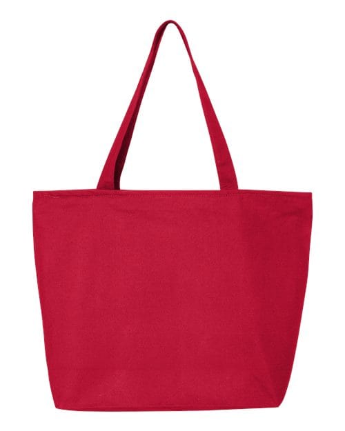Q-Tees Q611-25L Zippered Tote in Red