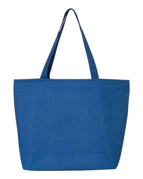 Q-Tees Q611-25L Zippered Tote in Royal