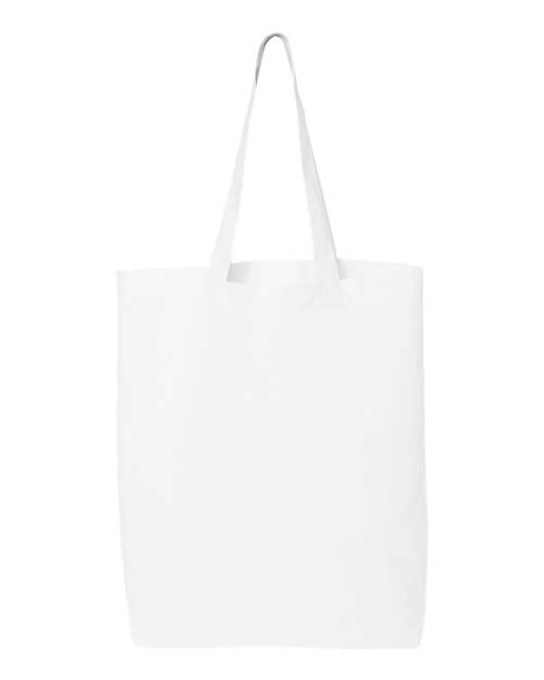 Q-Tees QTBG-12L Economical Tote in White