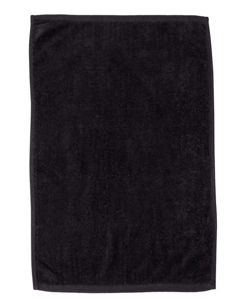 Q-Tees T200-Hemmed Hand Towel in Black