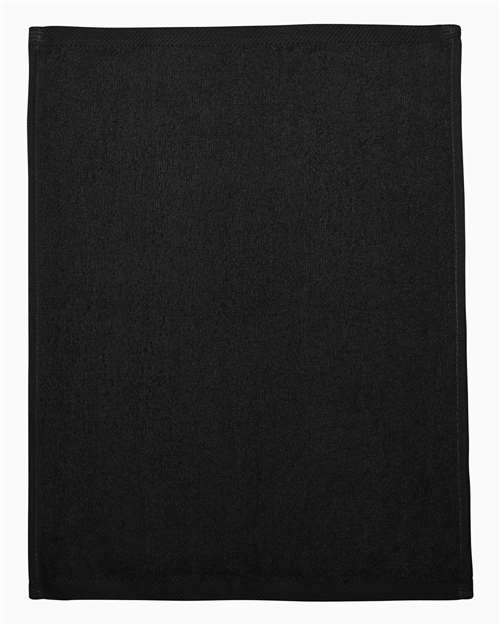 Q-Tees T600-Hemmed Fingertip Towel in Black