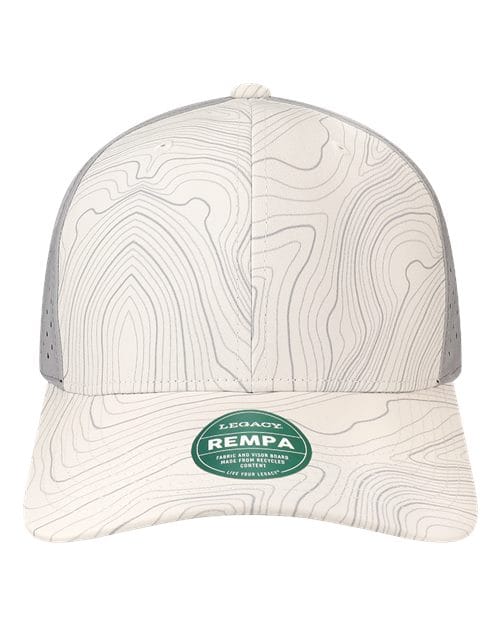 REMPA-Reclaim Mid-Pro Adjustable Cap in White Grey Topo