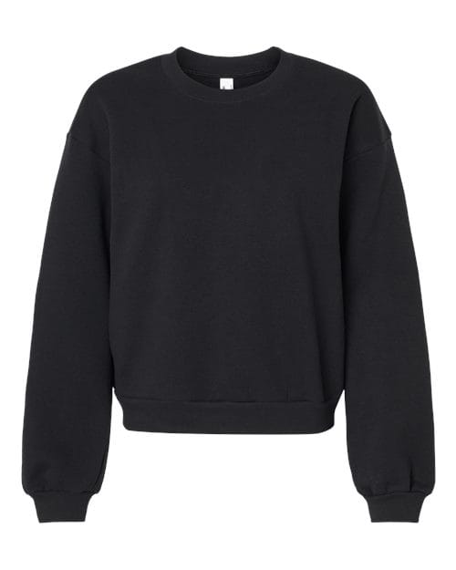RF494 Women's ReFlex Fleece Crewneck Sweatshirt in Black