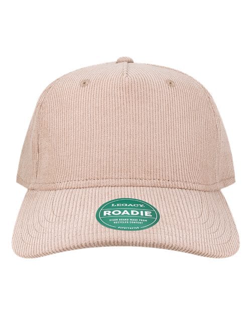 ROADIE-Five-Panel Adjustable Cap in Dusty Rose Corduroy