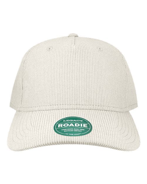 ROADIE-Five-Panel Adjustable Cap in Ivory Corduroy