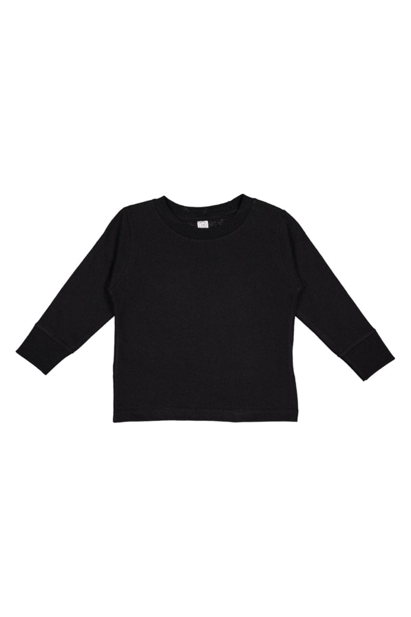 Rabbit Skins 3311 Toddler Long-Sleeve Cotton Jersey T-Shirt in Black