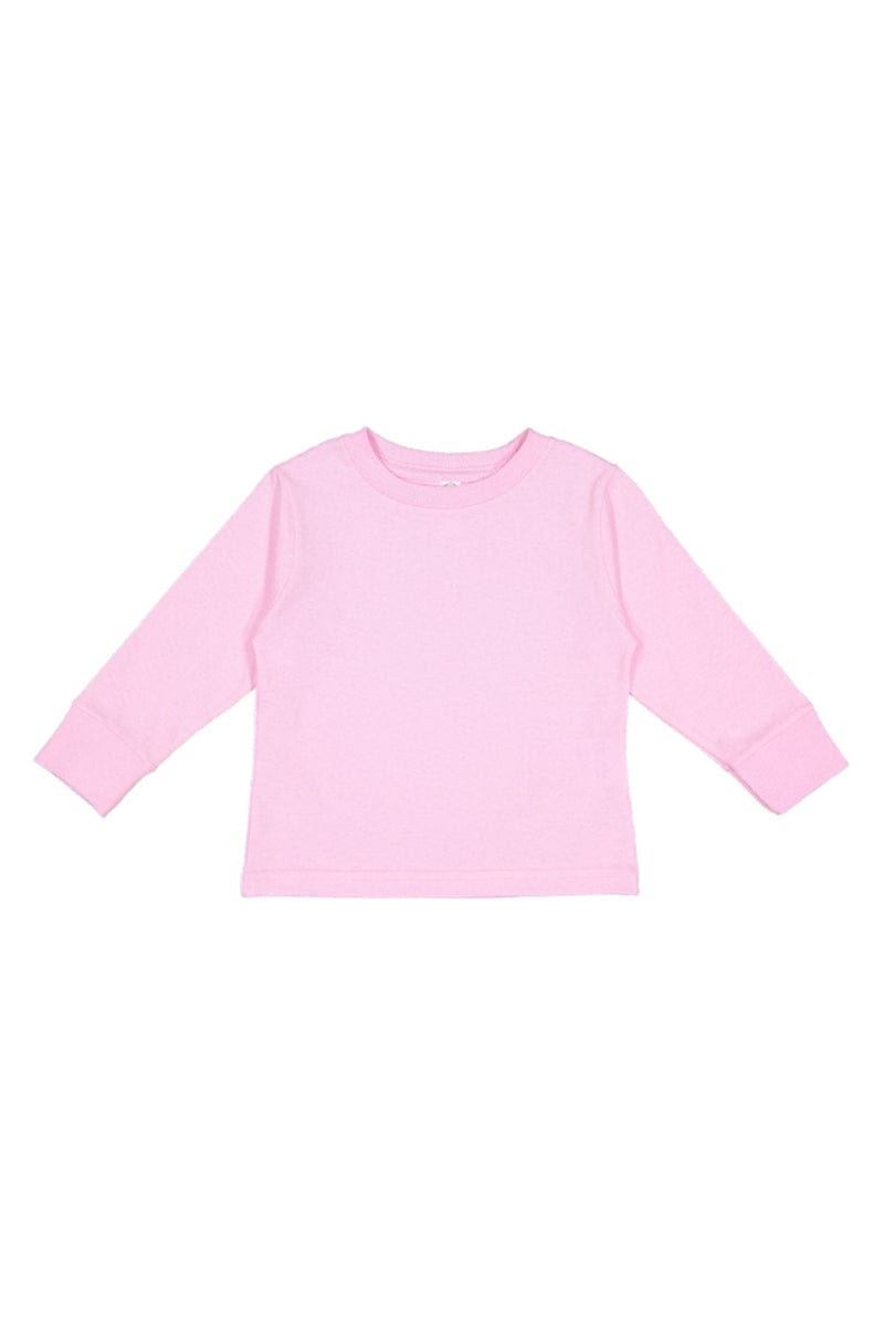Rabbit Skins 3311 Toddler Long-Sleeve Cotton Jersey T-Shirt in Pink