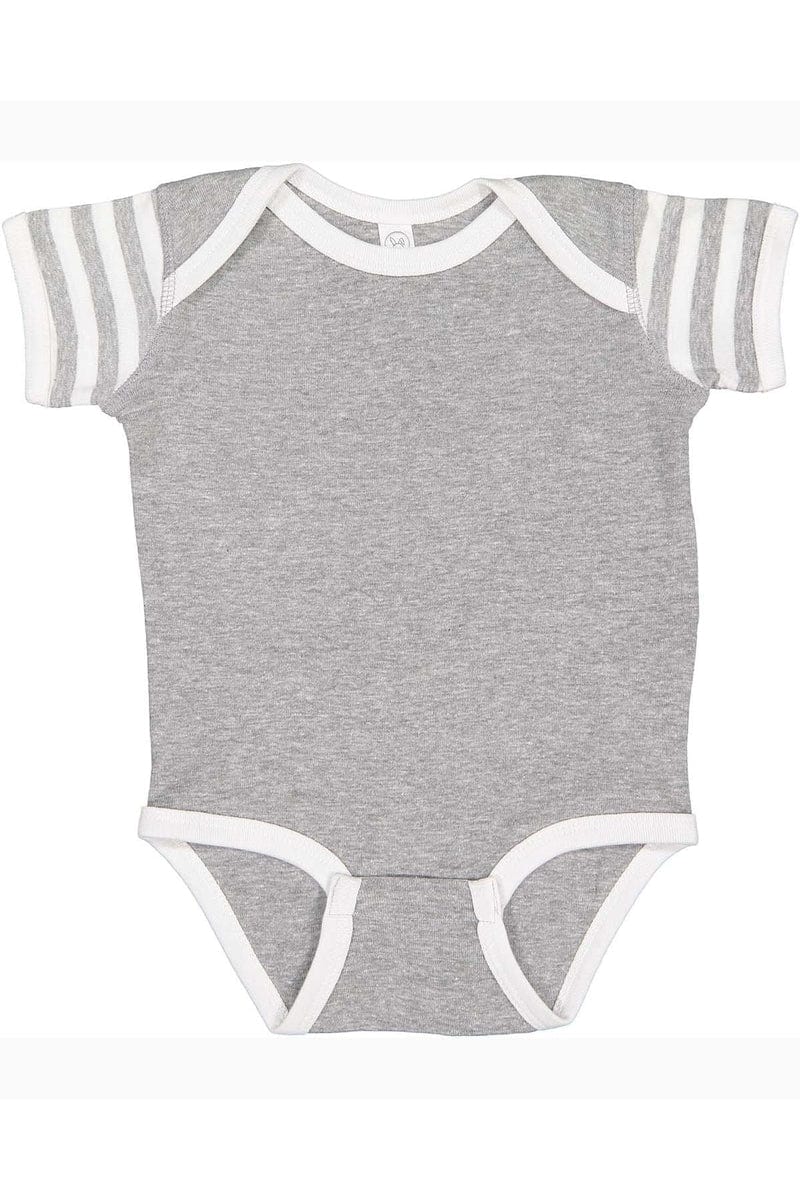 Rabbit Skins 4400 Infant Baby Rib Bodysuit, Basic Colors in Ht/ Wh/ Ht Wh St
