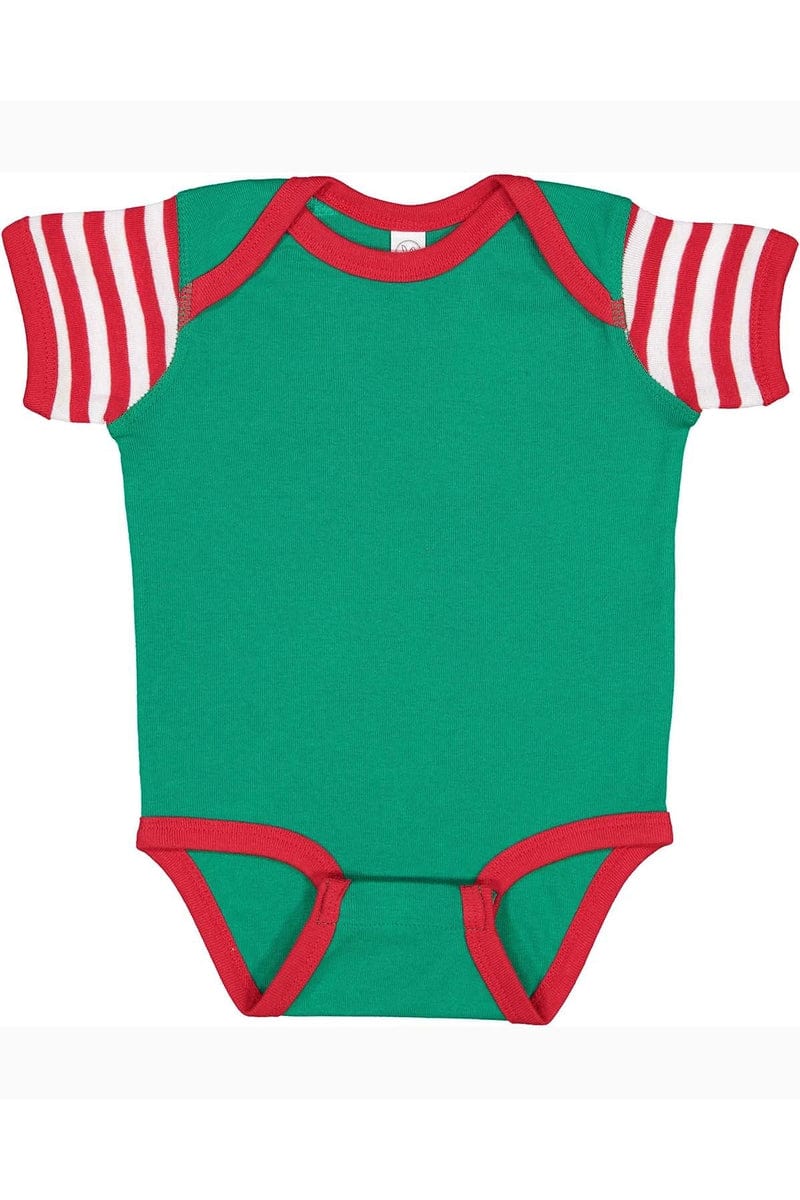 Rabbit Skins 4400 Infant Baby Rib Bodysuit, Basic Colors in Kl/ Rd/ Rd Wh St