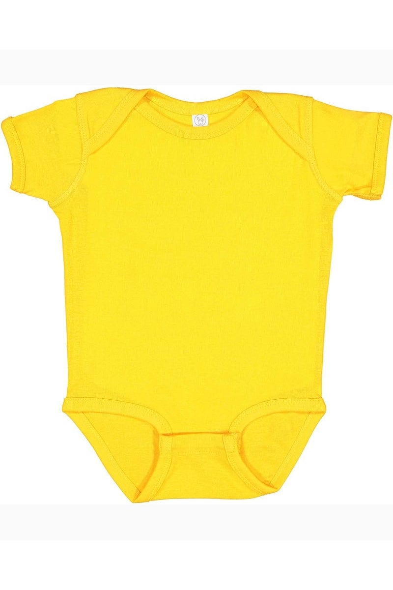 Rabbit Skins 4400 Infant Baby Rib Bodysuit, Basic Colors in Gold