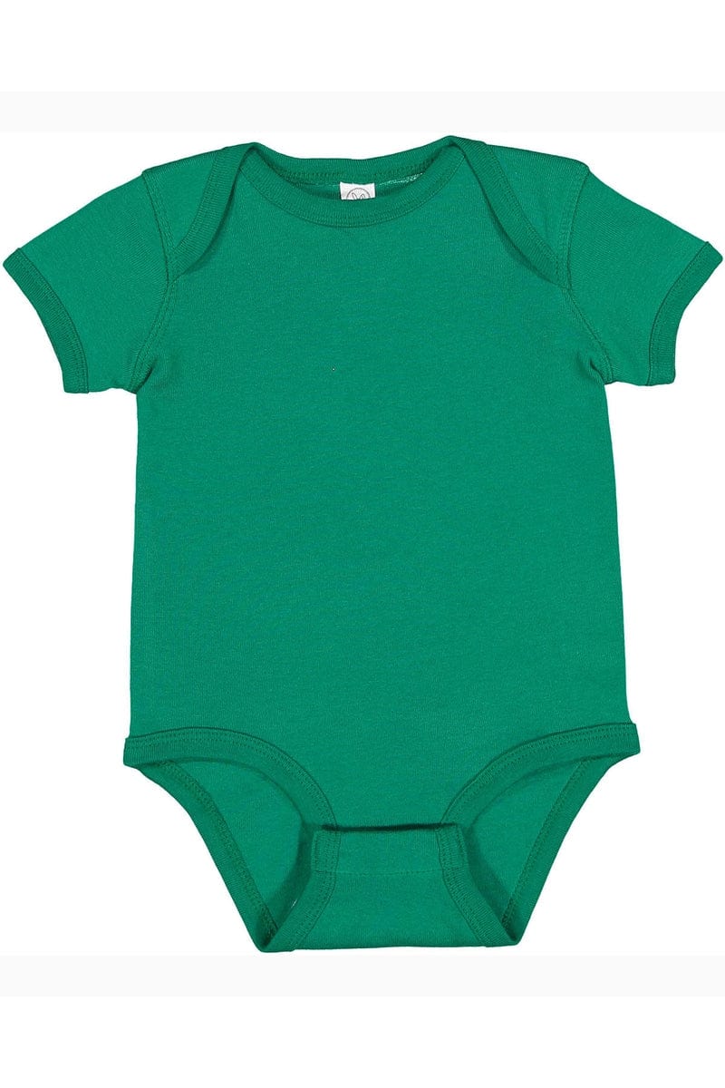Rabbit Skins 4400 Infant Baby Rib Bodysuit, Basic Colors in Kelly