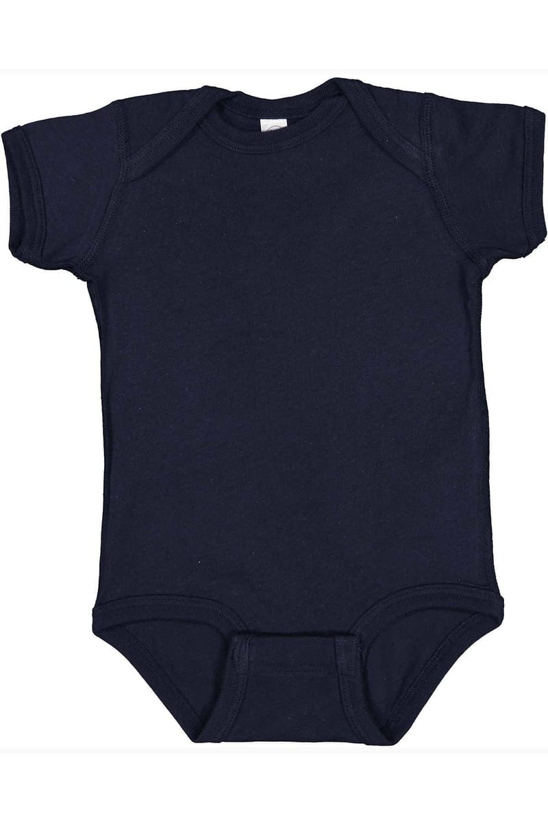 Rabbit Skins 4400 Infant Baby Rib Bodysuit, Basic Colors in Navy