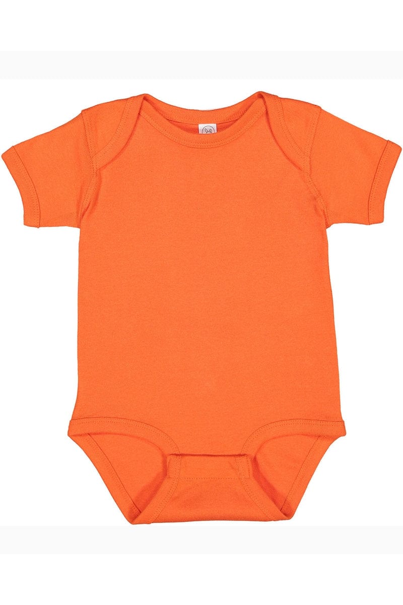 Rabbit Skins 4400 Infant Baby Rib Bodysuit, Basic Colors in Orange
