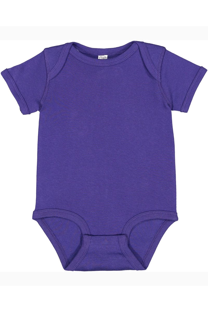 Rabbit Skins 4400 Infant Baby Rib Bodysuit, Basic Colors in Purple