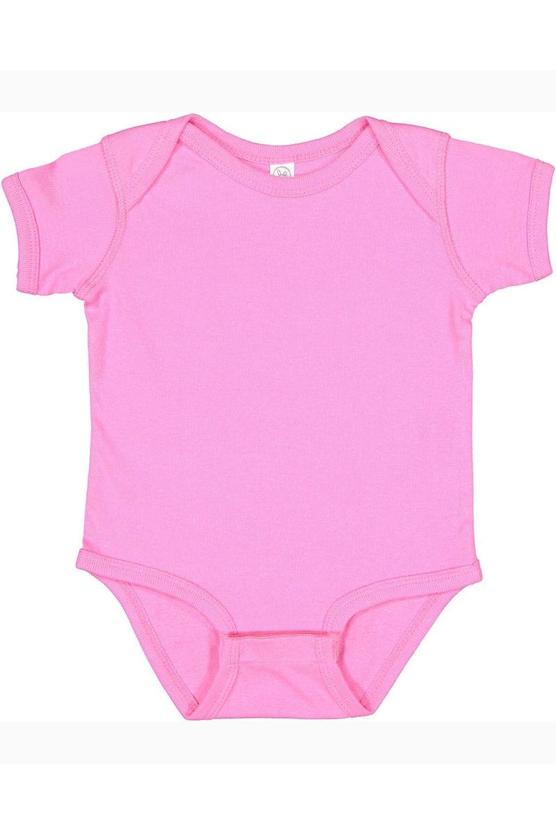 Rabbit Skins 4400 Infant Baby Rib Bodysuit, Basic Colors in Raspberry