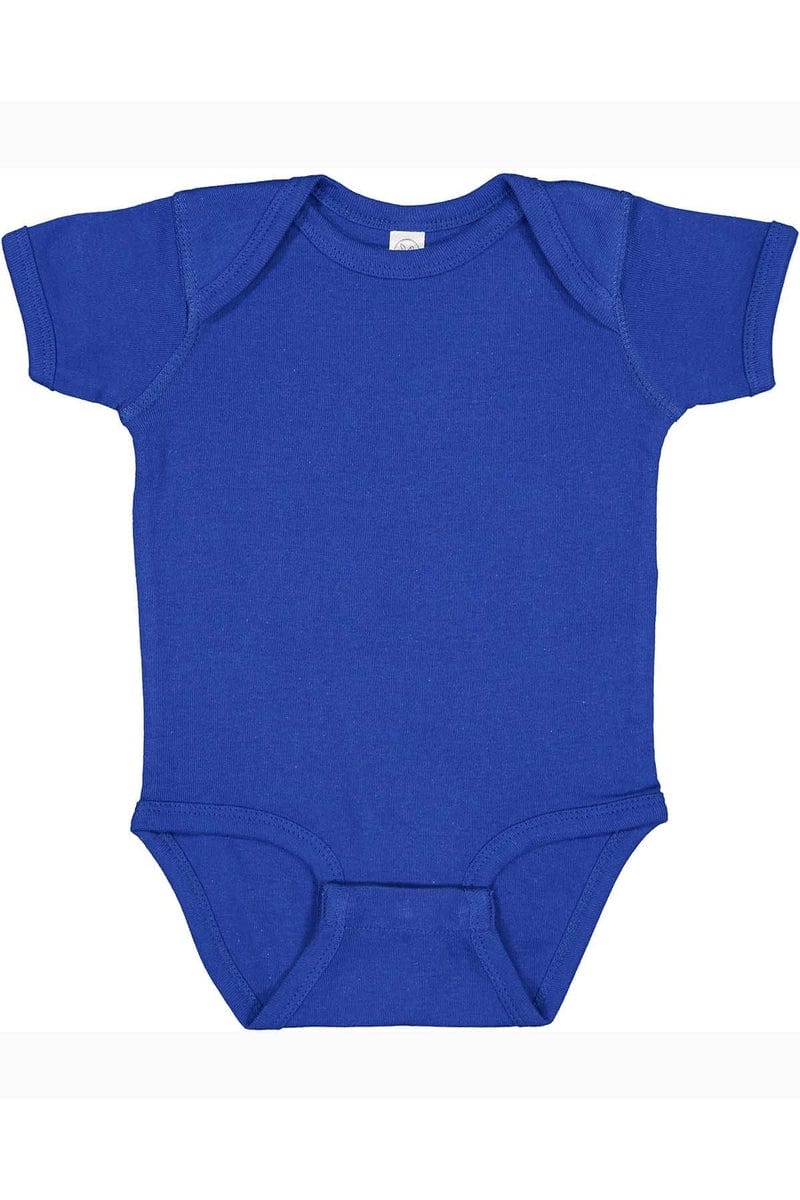 Rabbit Skins 4400 Infant Baby Rib Bodysuit, Basic Colors in Royal