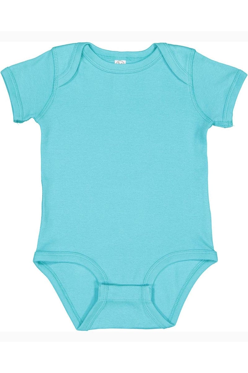 Rabbit Skins 4400 Infant Baby Rib Bodysuit, Extended Colors in Caribbean