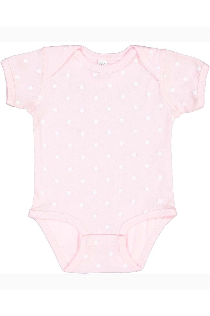 Rabbit Skins 4400 Infant Baby Rib Bodysuit, Traditional Colors in Ballerina/ Wh Dt