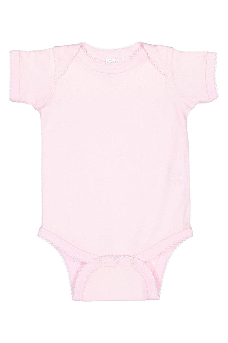 Rabbit Skins 4400 Infant Baby Rib Bodysuit, Traditional Colors in Ballerina/ Wh Pc