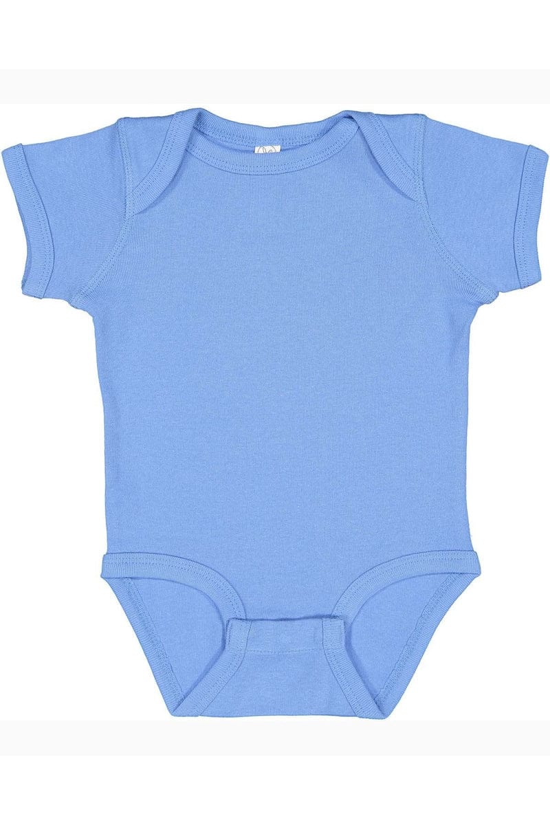 Rabbit Skins 4400 Infant Baby Rib Bodysuit, Traditional Colors in Carolina Blue