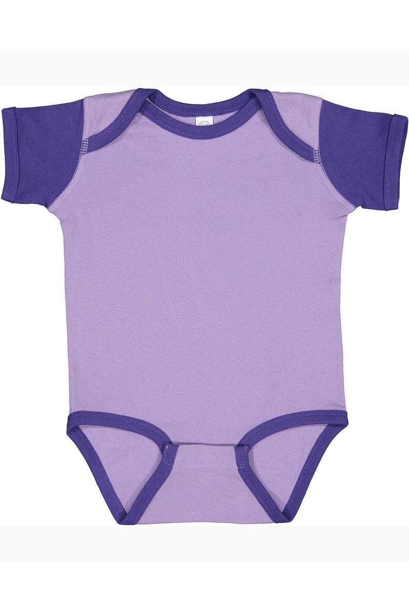 Rabbit Skins 4400 Infant Baby Rib Bodysuit, Traditional Colors in Lavender/ Purple