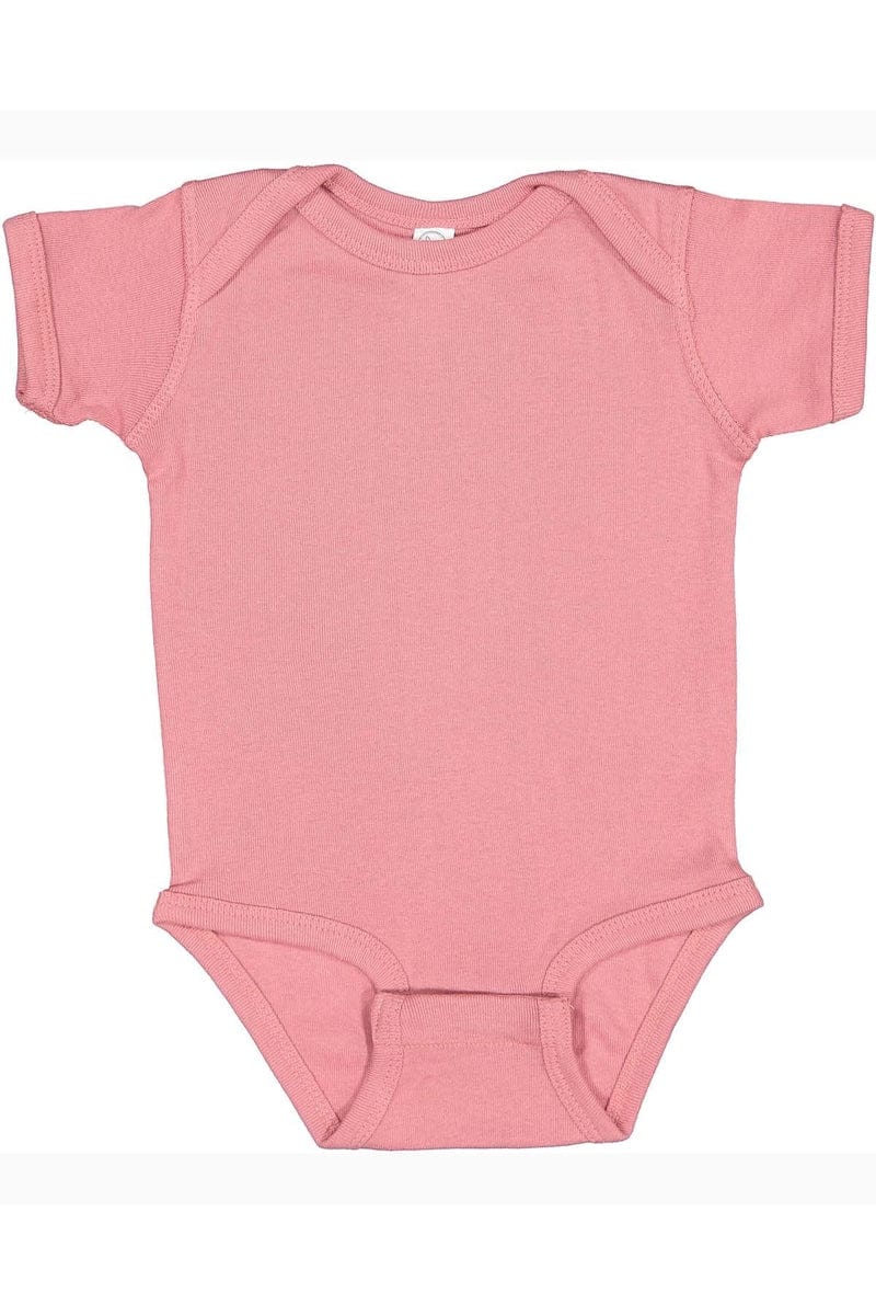 Rabbit Skins 4400 Infant Baby Rib Bodysuit, Traditional Colors in Mauvelous