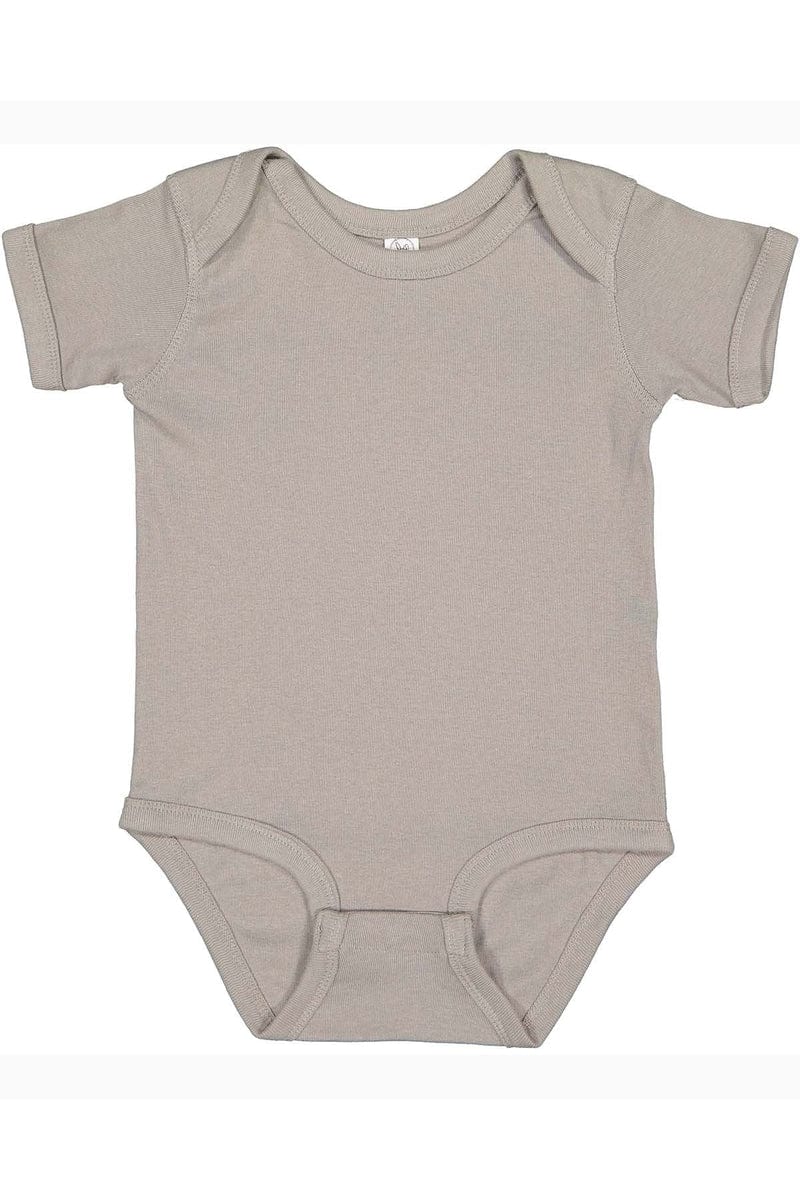 Rabbit Skins 4400 Infant Baby Rib Bodysuit, Traditional Colors in Titanium