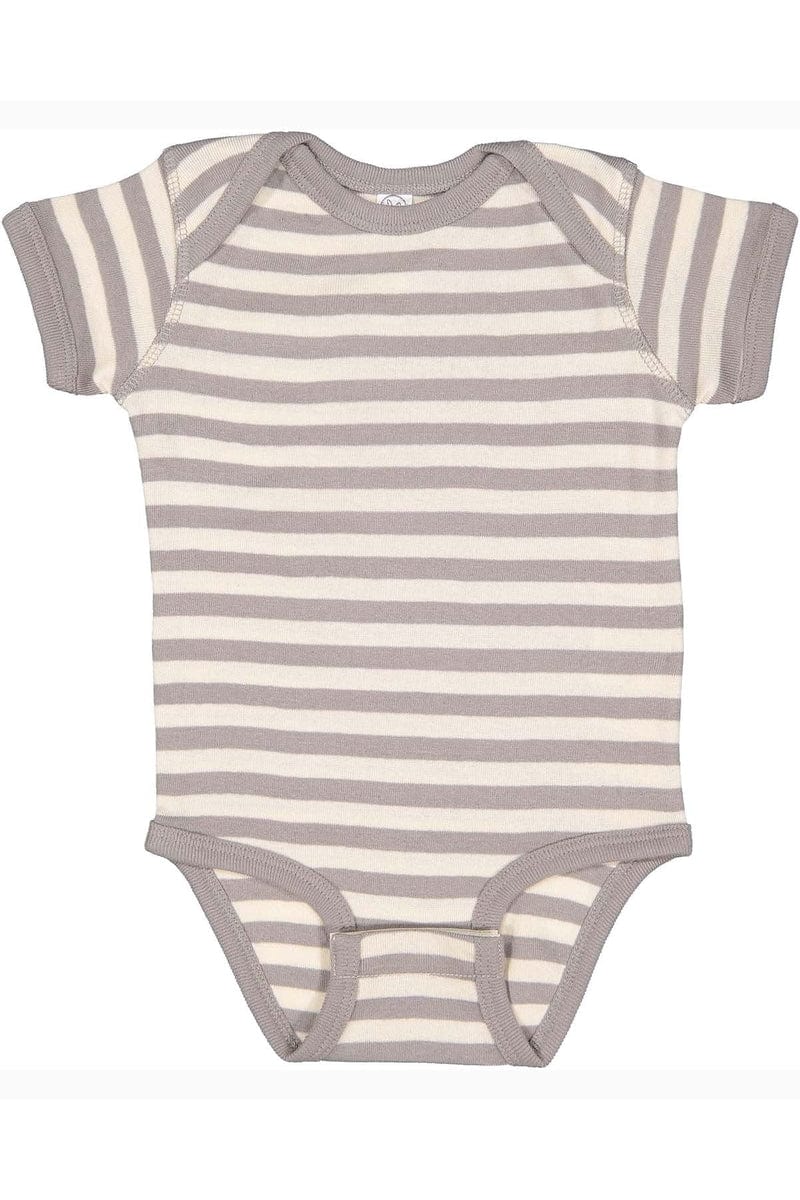 Rabbit Skins 4400 Infant Baby Rib Bodysuit, Traditional Colors in Titanium/ Nat St