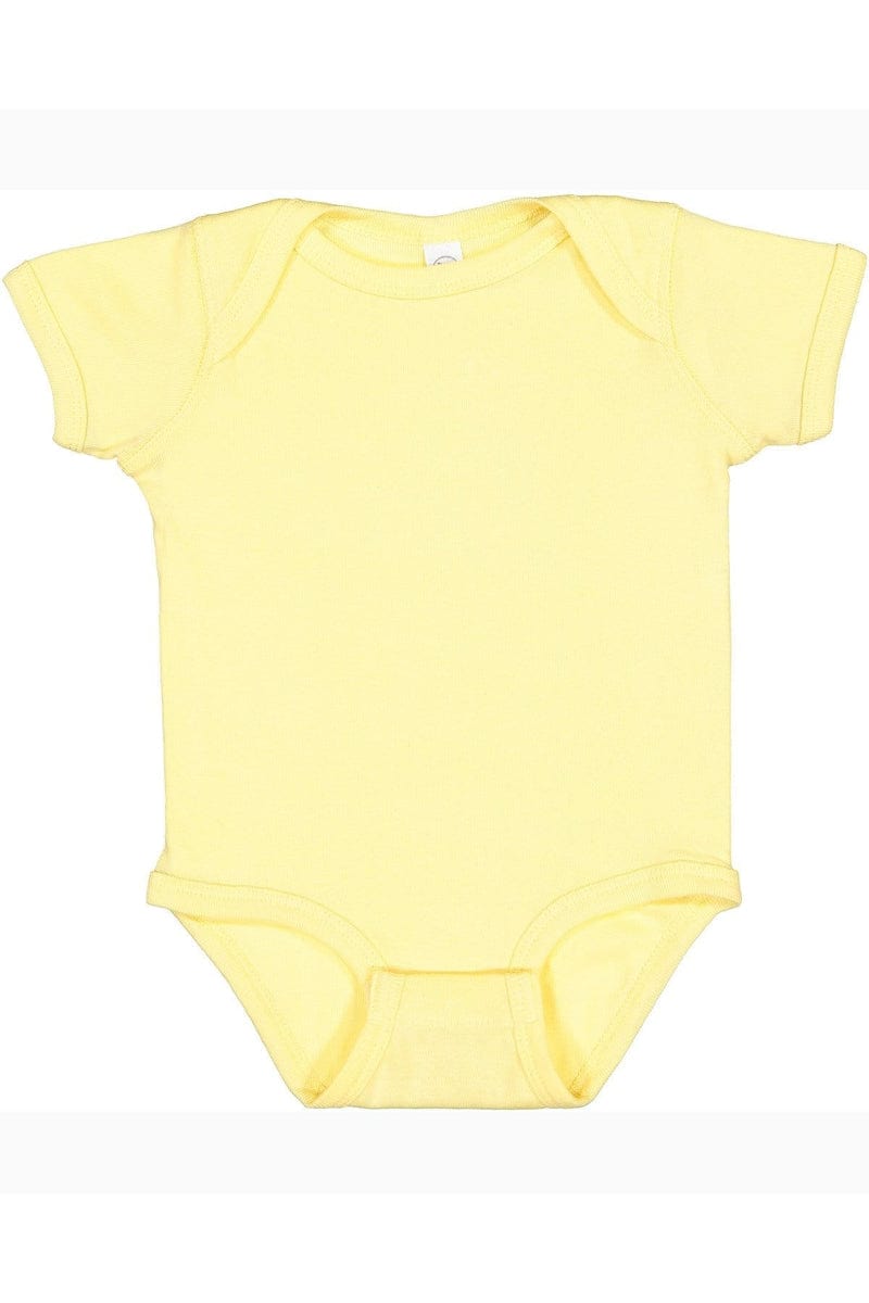 Rabbit Skins 4400 Infant Baby Rib Bodysuit in Banana