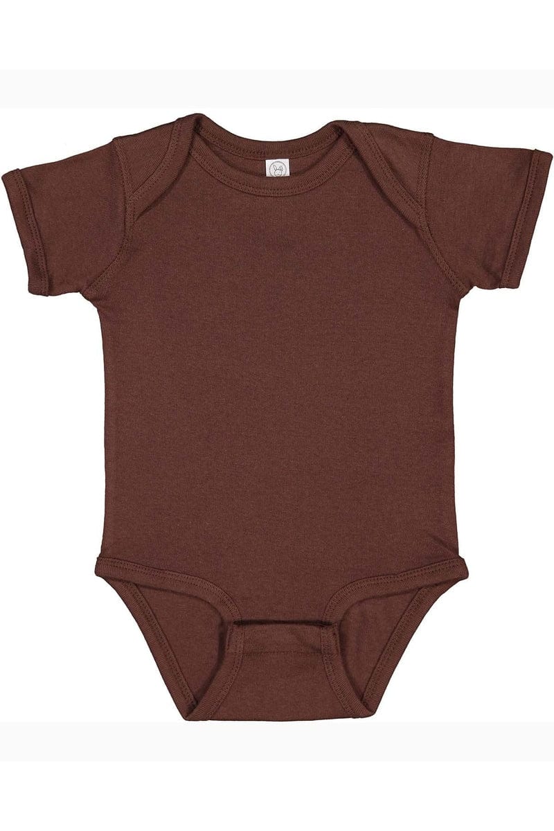 Rabbit Skins 4400 Infant Baby Rib Bodysuit in Brown