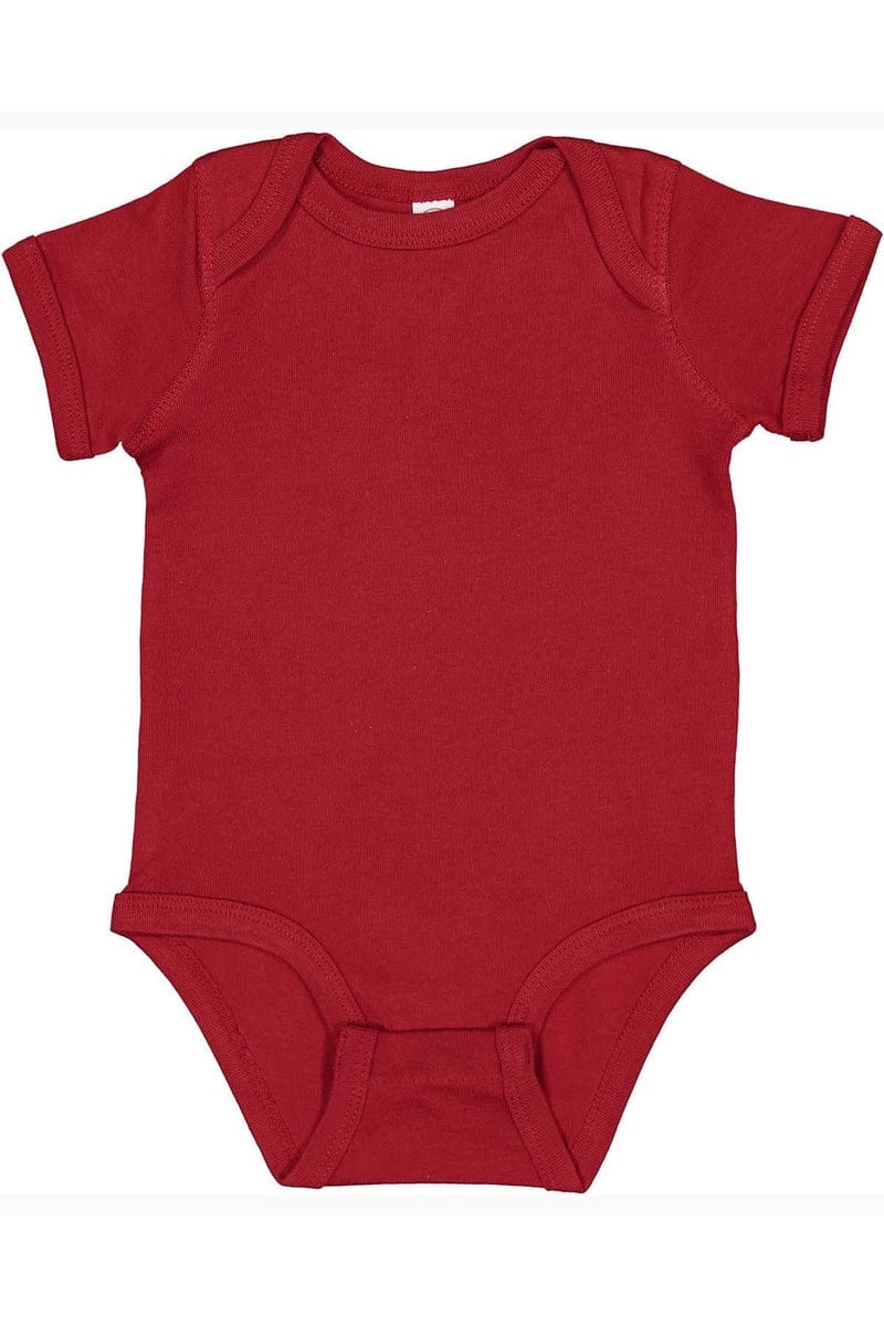 Rabbit Skins 4400 Infant Baby Rib Bodysuit in Garnet