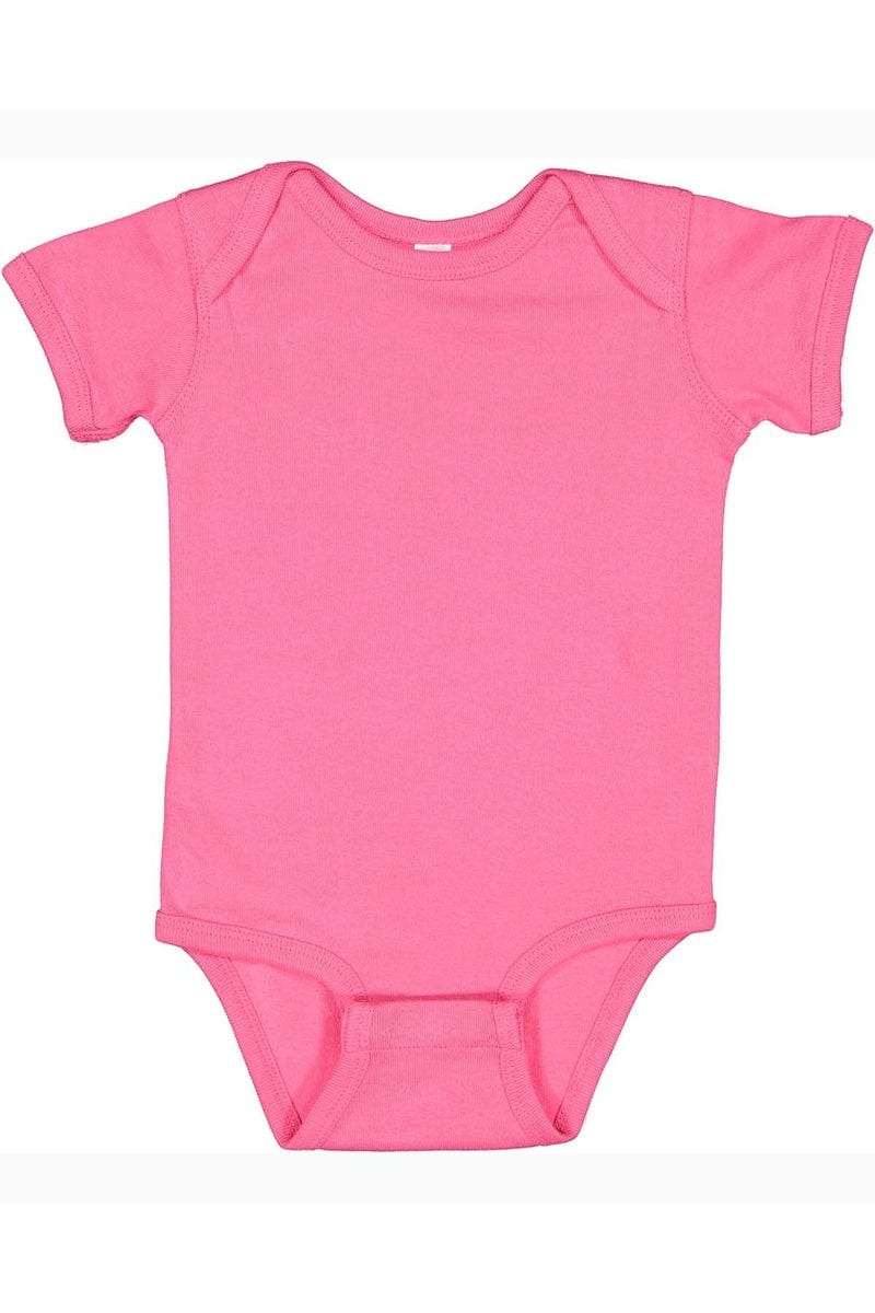 Rabbit Skins 4400 Infant Baby Rib Bodysuit in Hot Pink